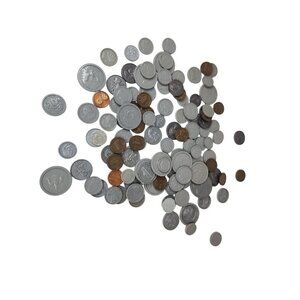 Assorted Play Money Coins Lot - Plastic & Metal Look Alike
